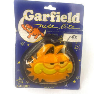 Vintage Garfield Nite Lite Kats Meow 70s Cartoon Night Light Working *NEW SEALED
